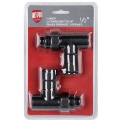 Valve ROYAL THERMO PIANO SET ANGLE BLACK 1/2 