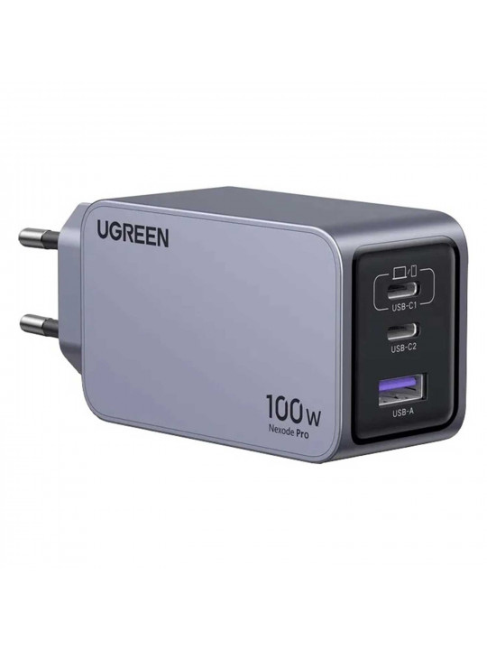 Power adapter UGREEN X757 Nexode Pro GaN Fast Charging 100W PD 3 Ports (GR) (25874)