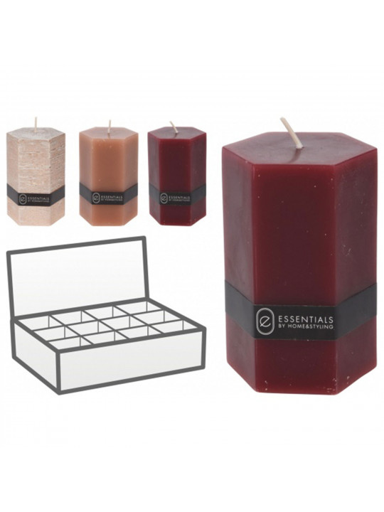Candle KOOPMAN PILLAR HEXAGON 7X10CM 3 (068284) (420213440)