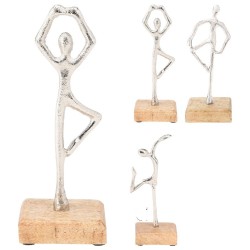 Decorate objects KOOPMAN STATUE 21CM 3ASS SILVER (049733) (A68120540)