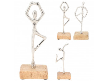 Decorate objects KOOPMAN STATUE 21CM 3ASS SILVER (049733) (A68120540)