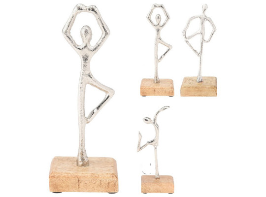 Decorate objects KOOPMAN STATUE 21CM 3ASS SILVER (049733) (A68120540)