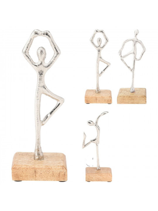 Decorate objects KOOPMAN STATUE 21CM 3ASS SILVER (049733) (A68120540)