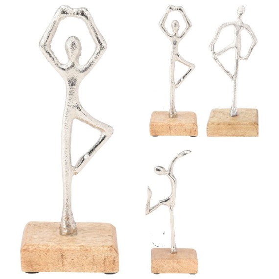 Decorate objects KOOPMAN STATUE 21CM 3ASS SILVER (049733) (A68120540)