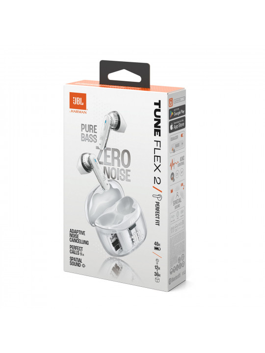 Tws ականջակալ JBL Tune Flex 2 Ghost (WH) 