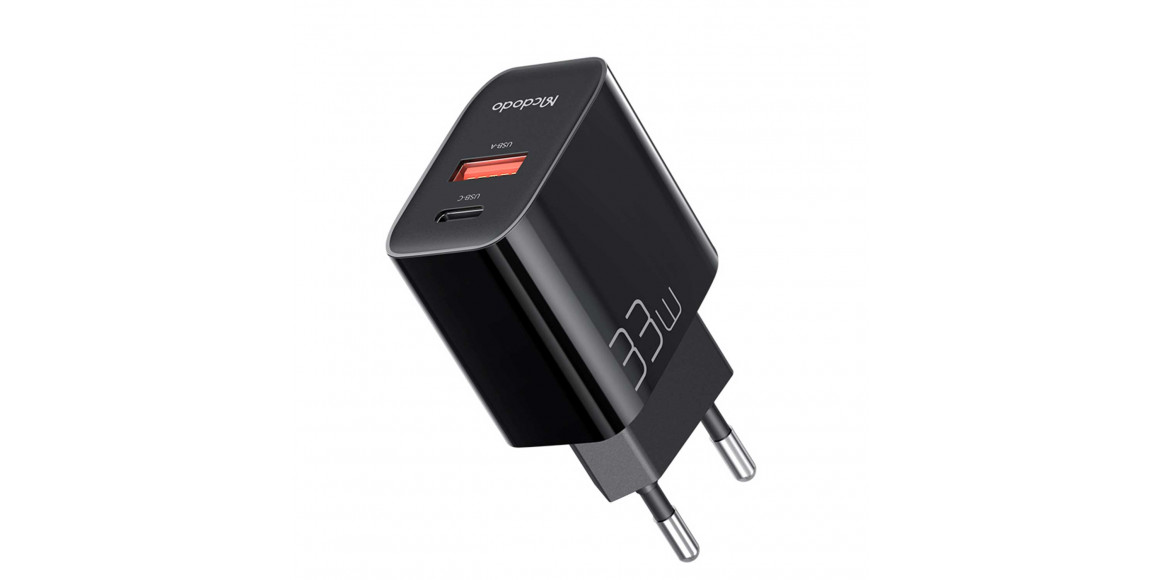 Power adapter MCDODO 33W 1C + 1A Digital Display Fast Charger (Black) (CH-0921)