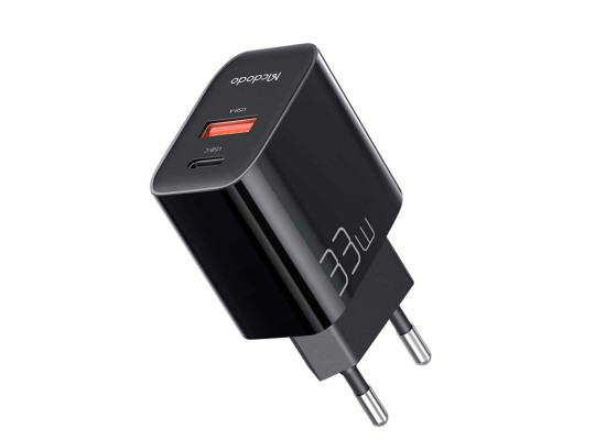 Հոսանքի ադապտոր MCDODO 33W 1C + 1A Digital Display Fast Charger (Black) (CH-0921)