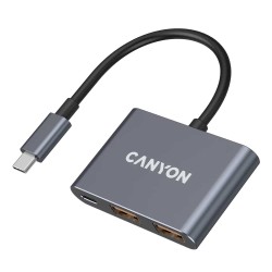 Usb-hub CANYON DS-3 USB-C 3-in-1 (Dark Grey) (CNS-TDS3)
