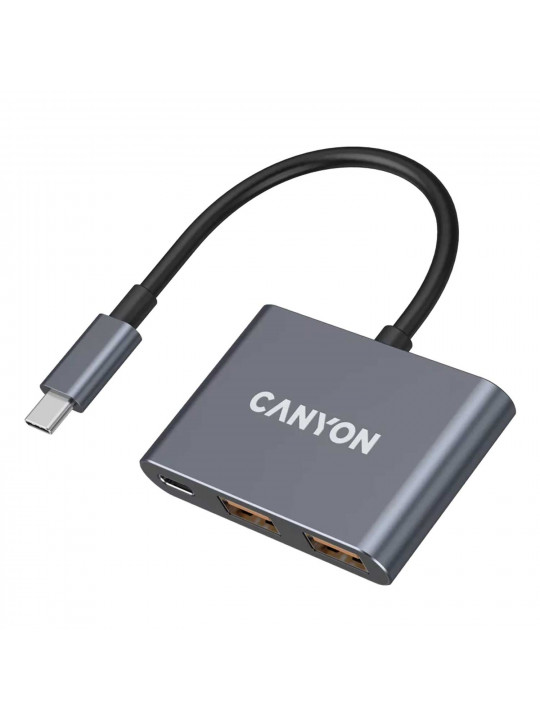 Usb-հանգույց CANYON DS-3 USB-C 3-in-1 (Dark Grey) (CNS-TDS3)