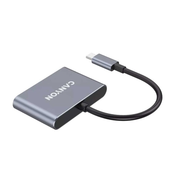 Usb-узел CANYON DS-3 USB-C 3-in-1 (Dark Grey) (CNS-TDS3)