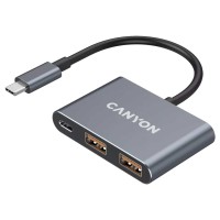 Usb-hub CANYON DS-3 USB-C 3-in-1 (Dark Grey) (CNS-TDS3)