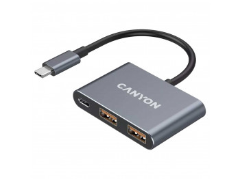Usb-հանգույց CANYON DS-3 USB-C 3-in-1 (Dark Grey) (CNS-TDS3)