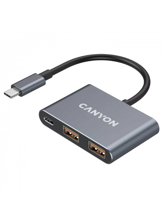 Usb-հանգույց CANYON DS-3 USB-C 3-in-1 (Dark Grey) (CNS-TDS3)