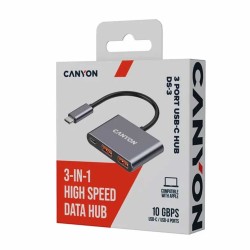Usb-hub CANYON DS-3 USB-C 3-in-1 (Dark Grey) (CNS-TDS3)