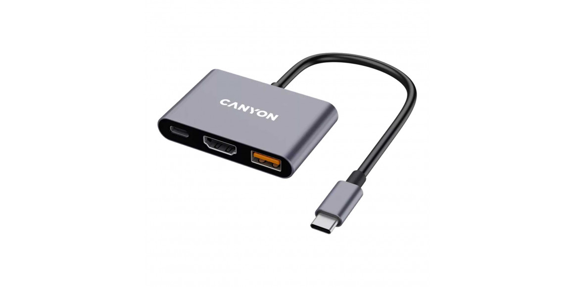 Usb-հանգույց CANYON DS-4 USB-C 3-in-1 (Grey) (CNS-TDS4)