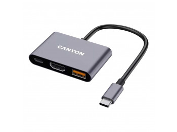 Usb-հանգույց CANYON DS-4 USB-C 3-in-1 (Grey) (CNS-TDS4)