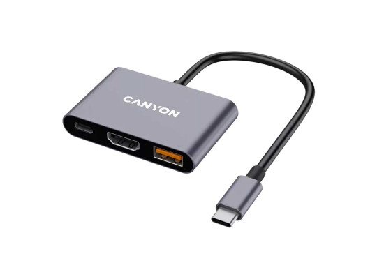 Usb-узел CANYON DS-4 USB-C 3-in-1 (Grey) (CNS-TDS4)