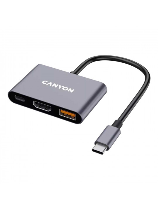 Usb-հանգույց CANYON DS-4 USB-C 3-in-1 (Grey) (CNS-TDS4)