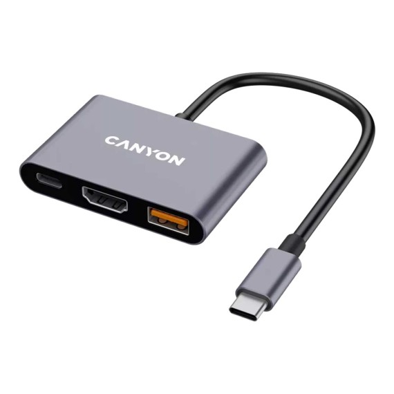 Usb-հանգույց CANYON DS-4 USB-C 3-in-1 (Grey) (CNS-TDS4)