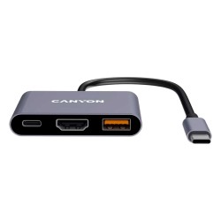 Usb-hub CANYON DS-4 USB-C 3-in-1 (Grey) (CNS-TDS4)