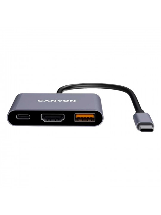 Usb-հանգույց CANYON DS-4 USB-C 3-in-1 (Grey) (CNS-TDS4)