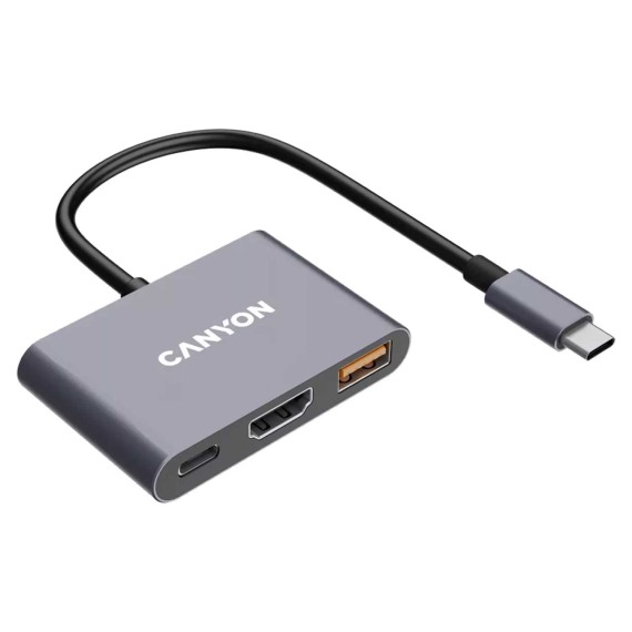 Usb-հանգույց CANYON DS-4 USB-C 3-in-1 (Grey) (CNS-TDS4)