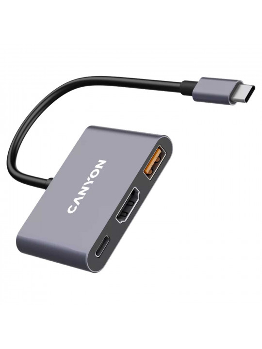 Usb-հանգույց CANYON DS-4 USB-C 3-in-1 (Grey) (CNS-TDS4)
