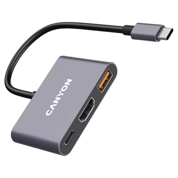 Usb-հանգույց CANYON DS-4 USB-C 3-in-1 (Grey) (CNS-TDS4)