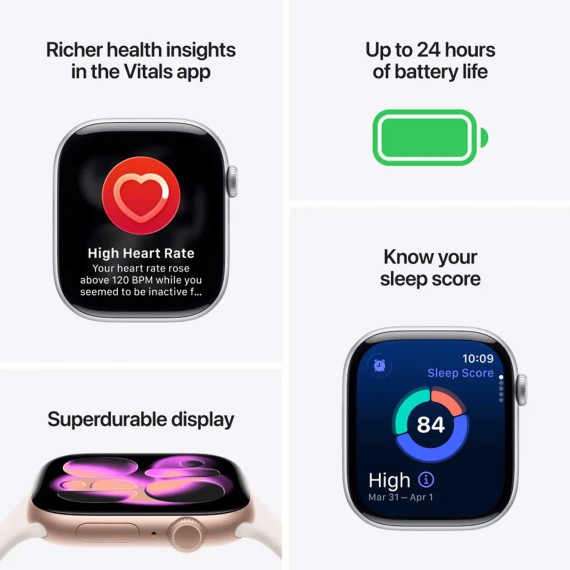Smart watch APPLE Watch Series 11 GPS 42mm Space Grey Aluminium Case with Black Sport Band (A3331) (MEQW4RK/A)