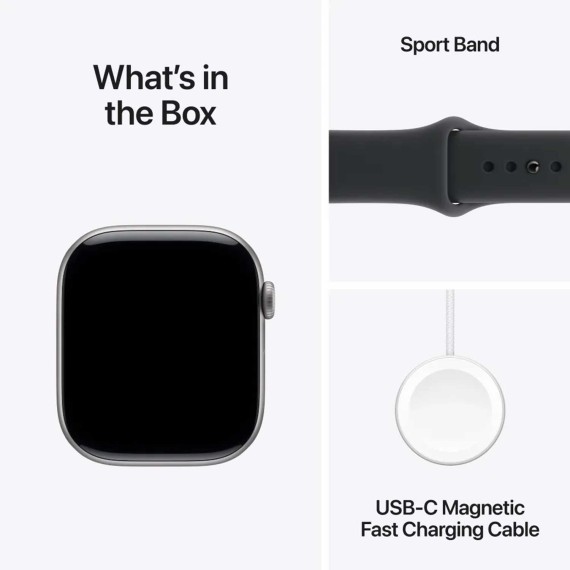 Smart watch APPLE Watch Series 11 GPS 42mm Space Grey Aluminium Case with Black Sport Band (A3331) (MEQW4RK/A)
