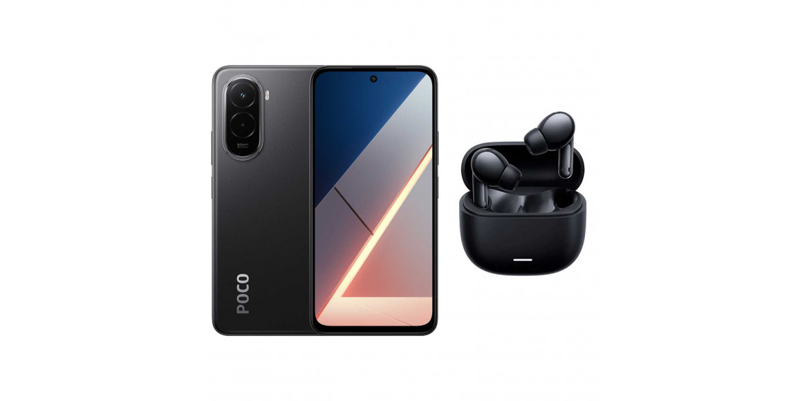 Смартфон XIAOMI POCO M7 6GB 128GB (Black)+Redmi Buds 6 Play (25062PC34G)