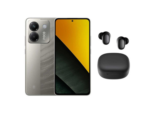 Սմարթ հեռախոս XIAOMI POCO M7 6GB 128GB (Silver)+Redmi Buds 6 Play (25062PC34G)