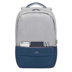 Сумки для ноутбука RIVACASE 7567 Grey/Dark Blue anti-theft backpack 17.3 