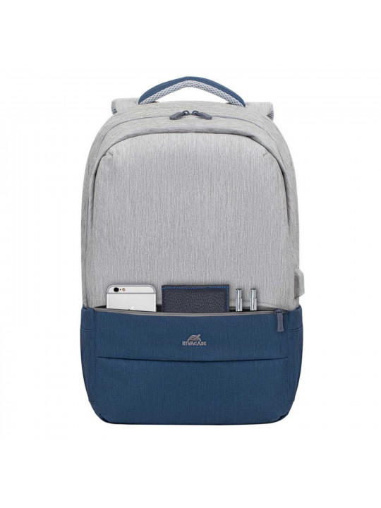 Bag for notebook RIVACASE 7567 Grey/Dark Blue anti-theft backpack 17.3 
