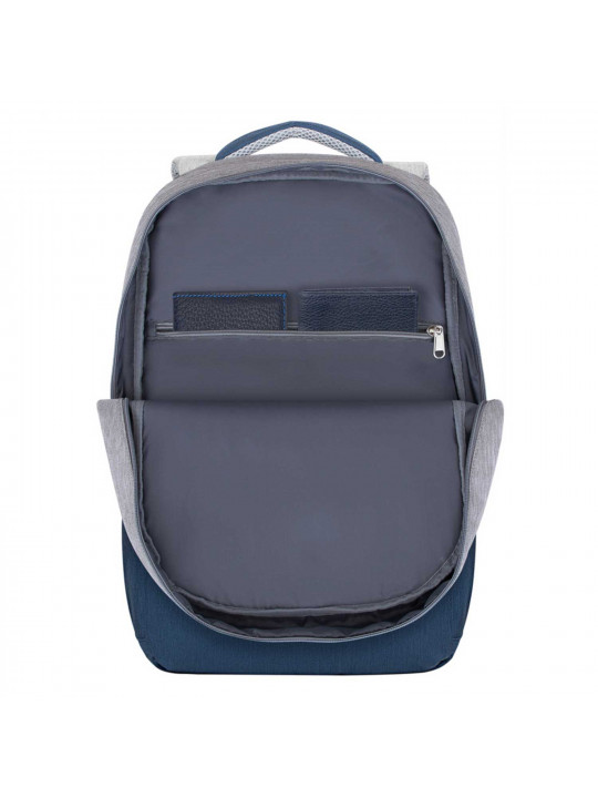 Bag for notebook RIVACASE 7567 Grey/Dark Blue anti-theft backpack 17.3 