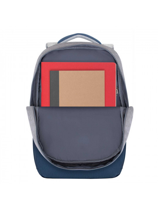 Bag for notebook RIVACASE 7567 Grey/Dark Blue anti-theft backpack 17.3 