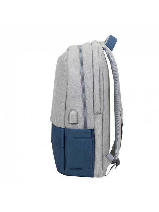 Bag for notebook RIVACASE 7567 Grey/Dark Blue anti-theft backpack 17.3 