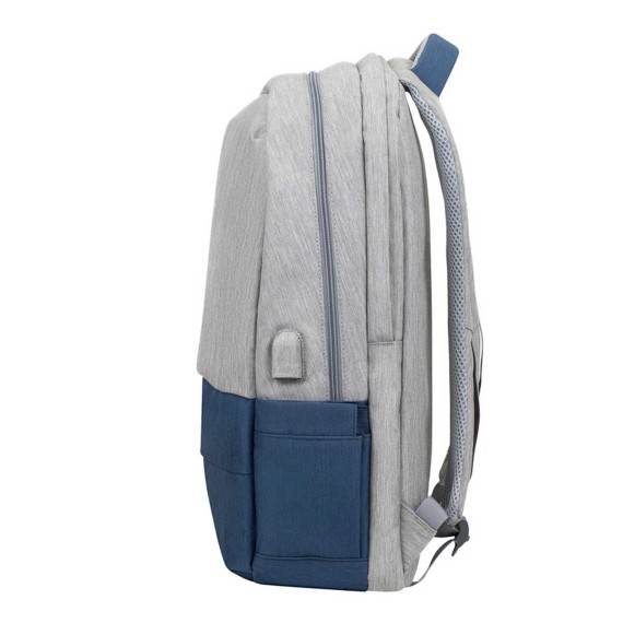 Պայուսակներ դյուրակիր համակարգչի RIVACASE 7567 Grey/Dark Blue anti-theft backpack 17.3 