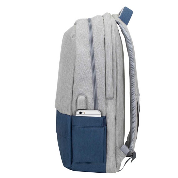 Պայուսակներ դյուրակիր համակարգչի RIVACASE 7567 Grey/Dark Blue anti-theft backpack 17.3 