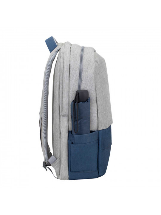 Bag for notebook RIVACASE 7567 Grey/Dark Blue anti-theft backpack 17.3 