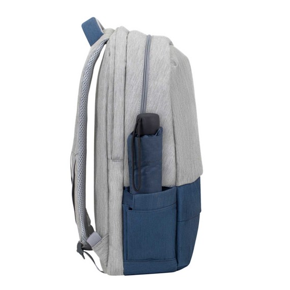 Պայուսակներ դյուրակիր համակարգչի RIVACASE 7567 Grey/Dark Blue anti-theft backpack 17.3 