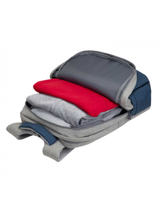 Bag for notebook RIVACASE 7567 Grey/Dark Blue anti-theft backpack 17.3 