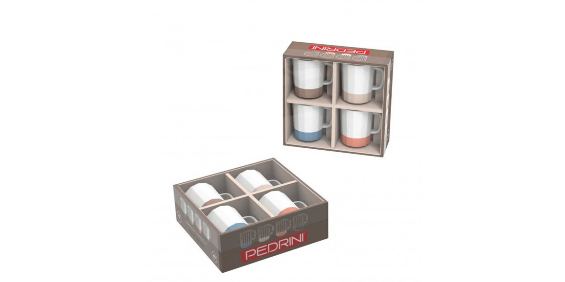 Բաժակների հավաքածու PEDRINI 03GD326 SET 4PC COFFEE CUPS 80ML IN COLOR BOX 