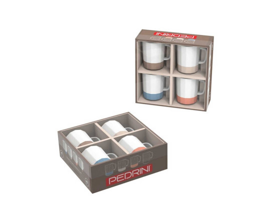 Cups set PEDRINI 03GD326 SET 4PC COFFEE CUPS 80ML IN COLOR BOX 