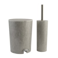 Bucket LIMON 238000 WITH TOILET BRUSH CREAM STONE DIS. (904871)