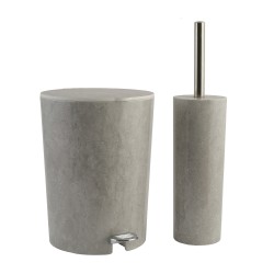 Bucket LIMON 238000 WITH TOILET BRUSH CREAM STONE DIS. (904871)