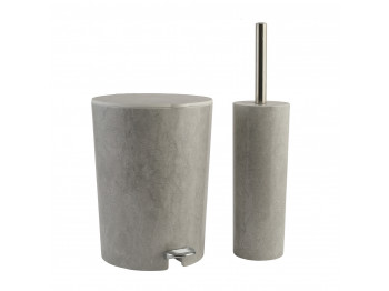Ведро LIMON 238000 WITH TOILET BRUSH CREAM STONE DIS. (904871)