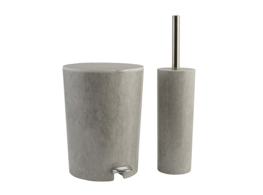 Bucket LIMON 238000 WITH TOILET BRUSH CREAM STONE DIS. (904871)