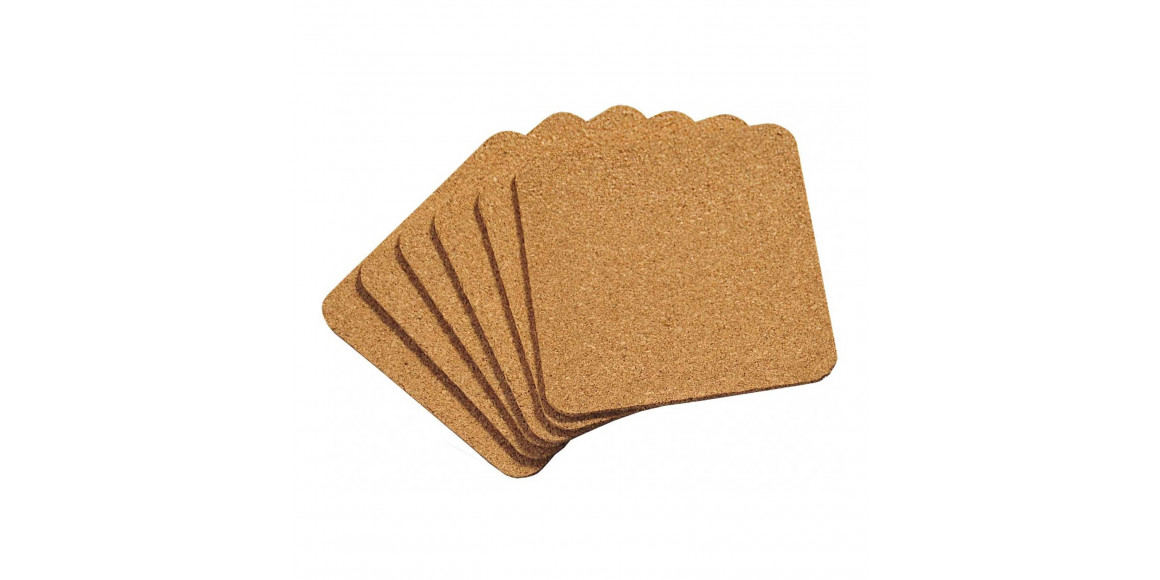 Подставки KESPER 62748 CORK SQUAR SET 6PC 10x10CM 