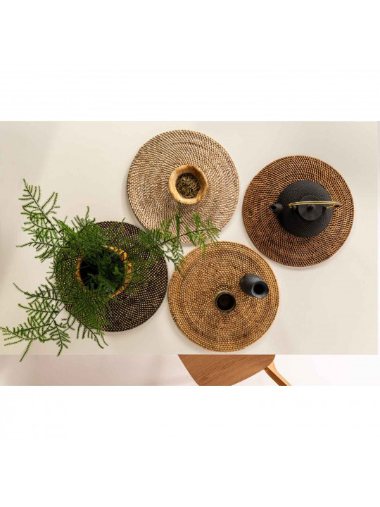 Սպասքի տակդիր TISECO 9389BR/DARK RATTAN ROUND 36CM 